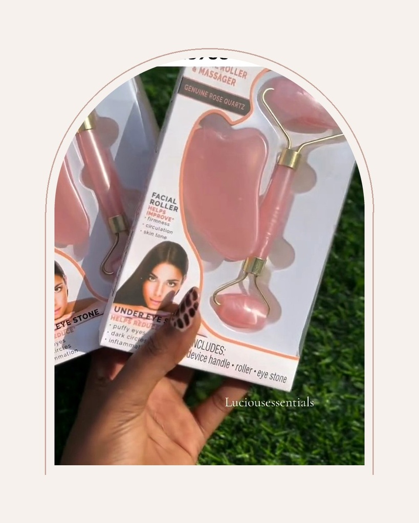 Jade Roller & Gua Sha Set (Rose Quartz)
