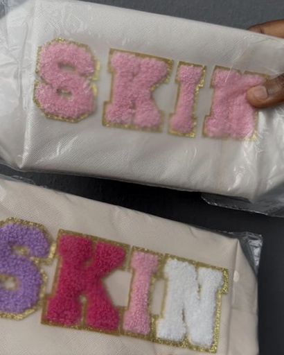 Chenille Letter Pouch (SKIN)